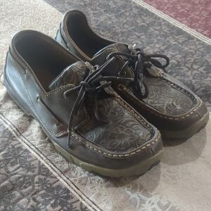 Twisted X Women's Brown Floral Moccasins